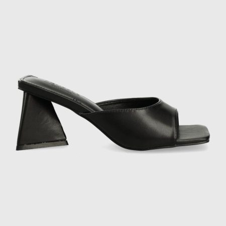 Truffle Collection papuci Limasol femei, culoarea negru, cu toc drept