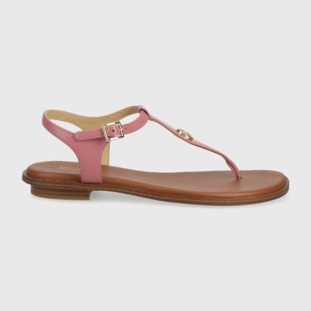 MICHAEL Michael Kors sandale de piele Mallory Thong femei, culoarea roz