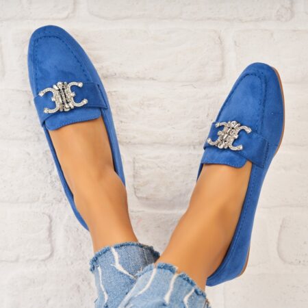 Pantofi dama casual Albastri din Piele Ecologica Intoarsa Veraly A5332